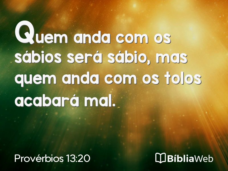 Provérbios 13:20 em imagem para compartilhar