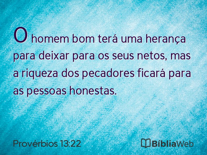 Provérbios 13:22 em imagem para compartilhar