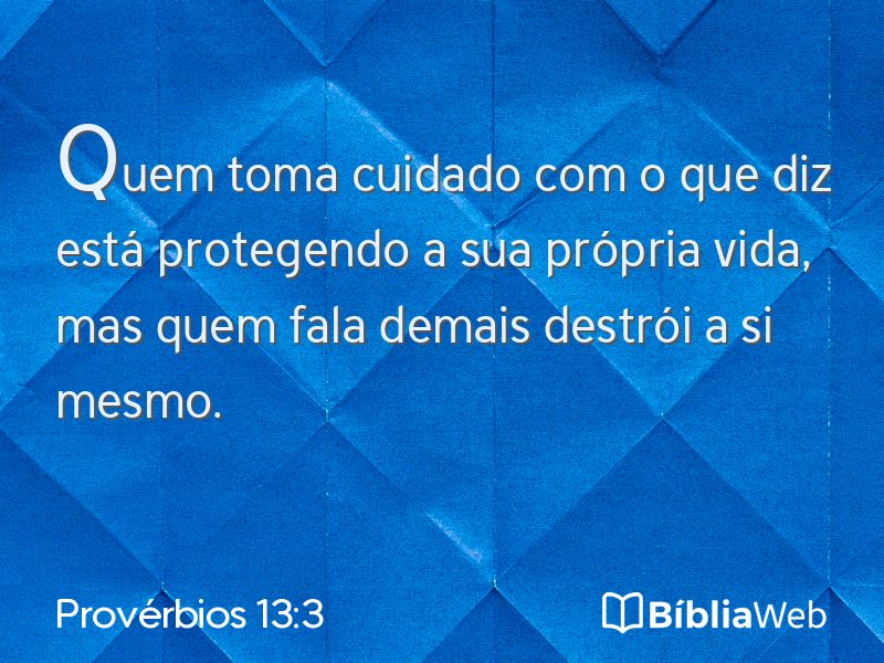 Provérbios 13:3 em imagem para compartilhar