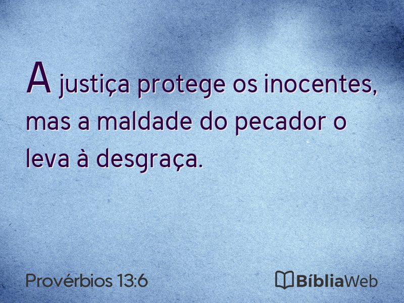 Provérbios 13:6 em imagem para compartilhar