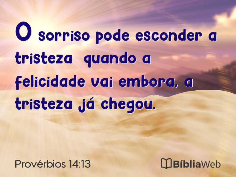 Provérbios 14:13 em imagem para compartilhar