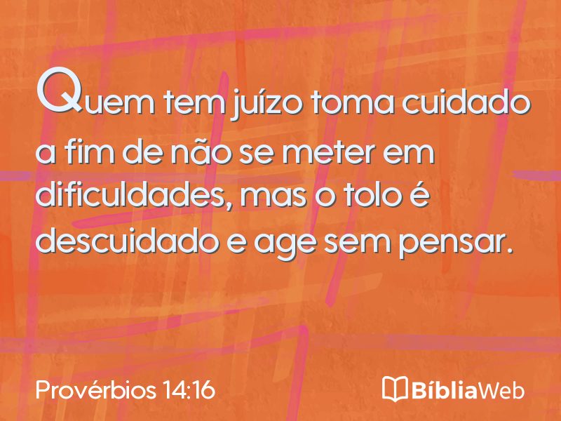 Provérbios 14:16 em imagem para compartilhar