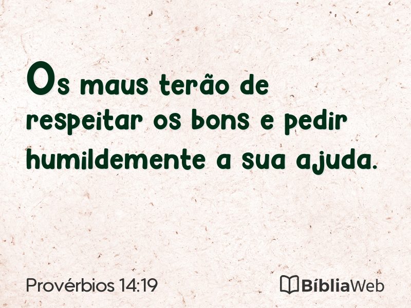 Provérbios 14:19 em imagem para compartilhar