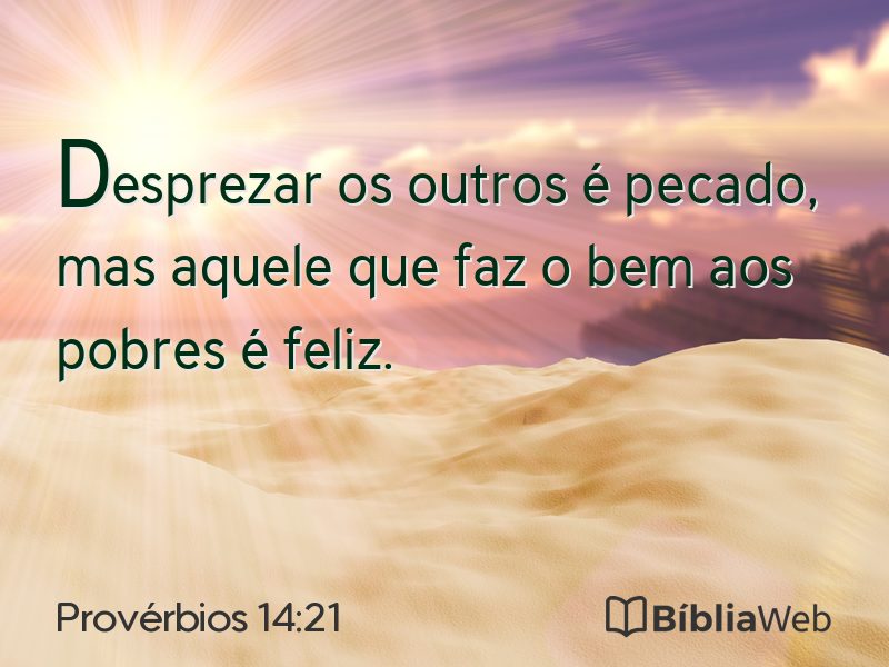 Provérbios 14:21 em imagem para compartilhar