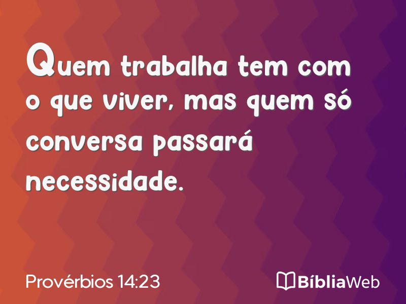 Provérbios 14:23 em imagem para compartilhar