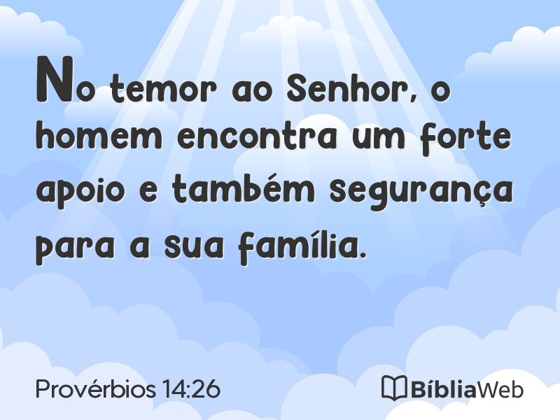 Provérbios 14:26 em imagem para compartilhar