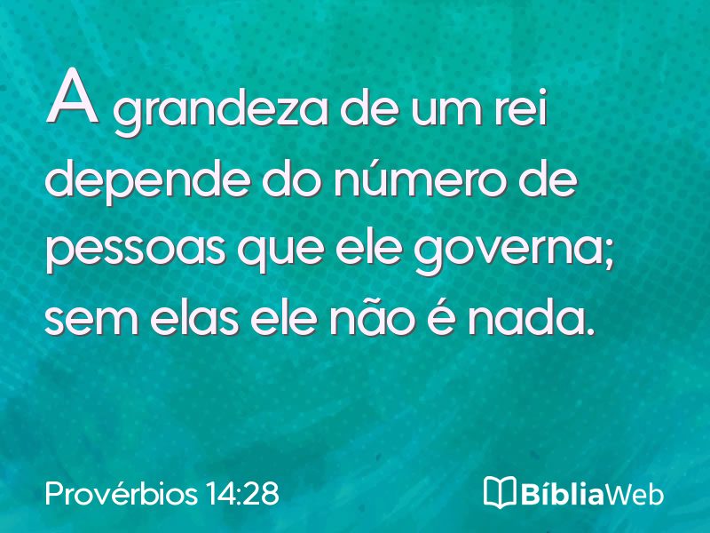 Provérbios 14:28 em imagem para compartilhar