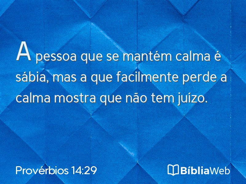 Provérbios 14:29 em imagem para compartilhar