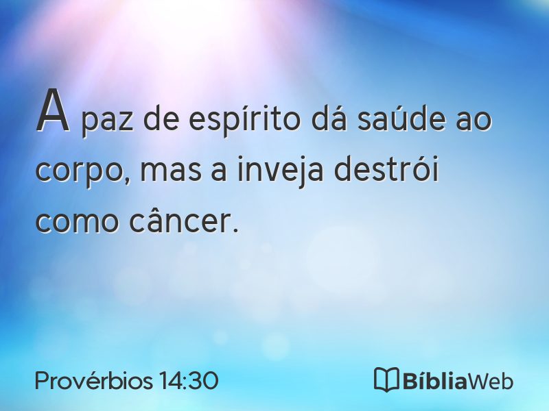 Provérbios 14:30 em imagem para compartilhar