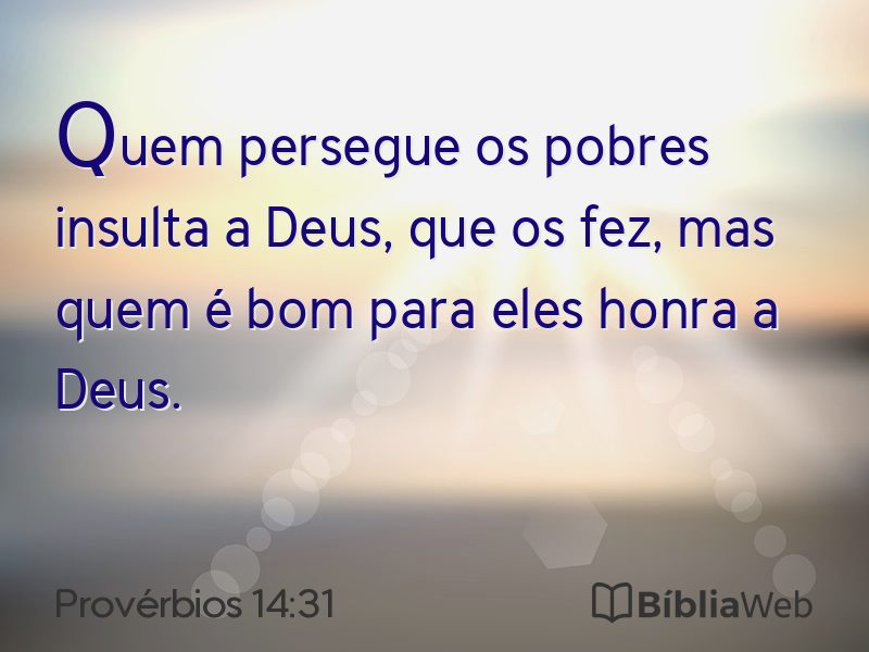 Provérbios 14:31 em imagem para compartilhar