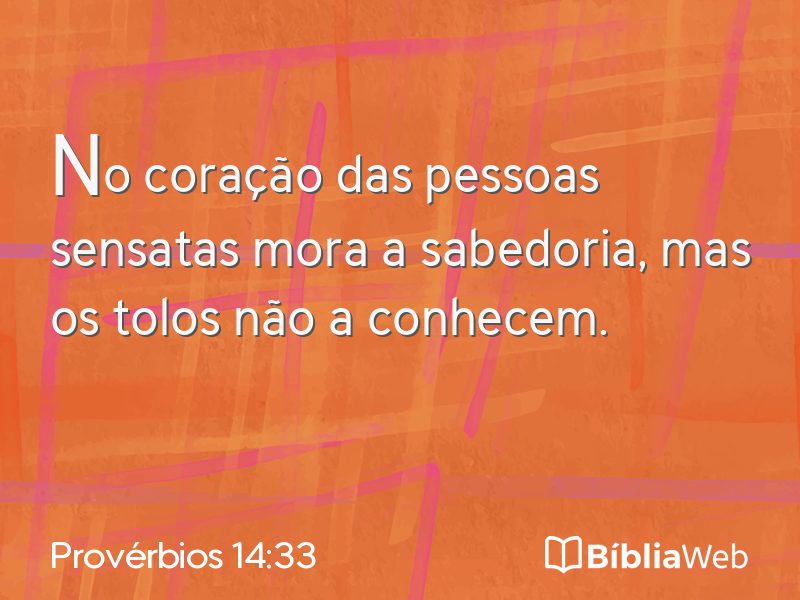 Provérbios 14:33 em imagem para compartilhar