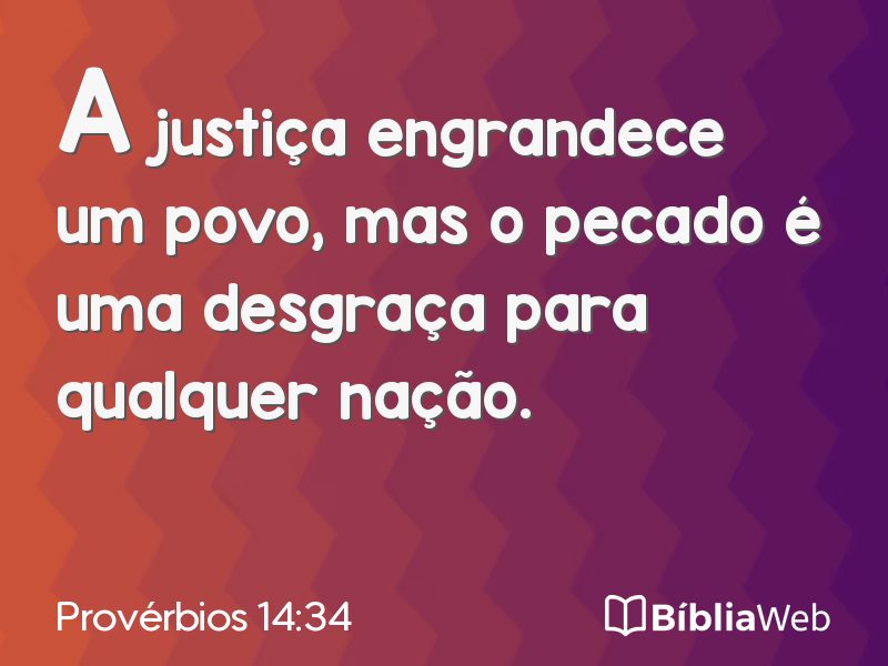 Provérbios 14:34 em imagem para compartilhar