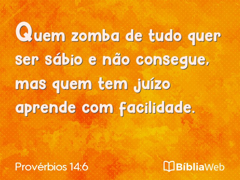 Provérbios 14:6 em imagem para compartilhar