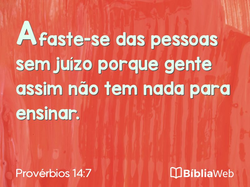 Provérbios 14:7 em imagem para compartilhar