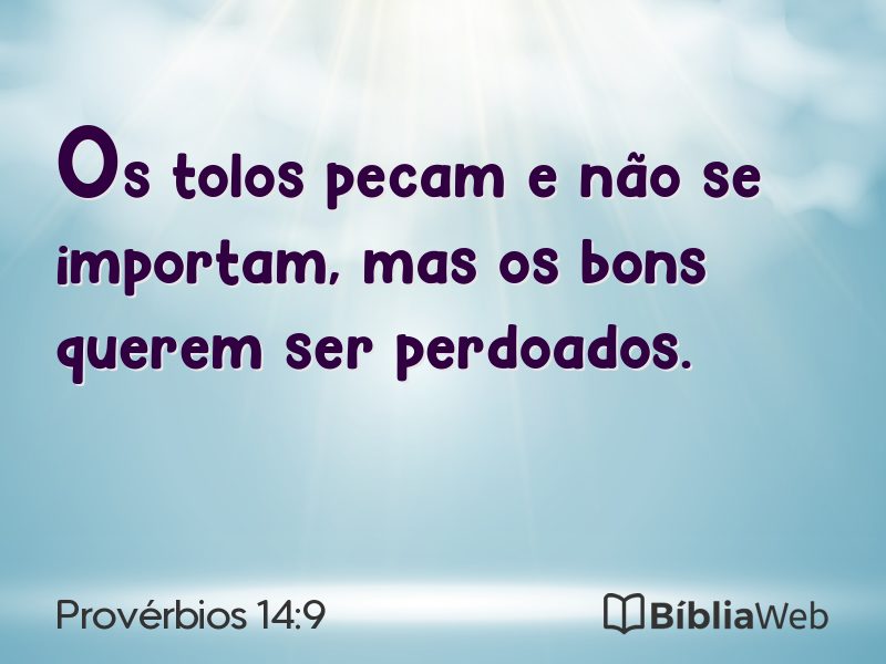 Provérbios 14:9 em imagem para compartilhar