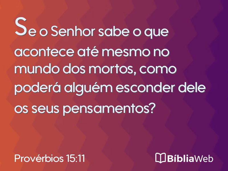 Provérbios 15:11 em imagem para compartilhar