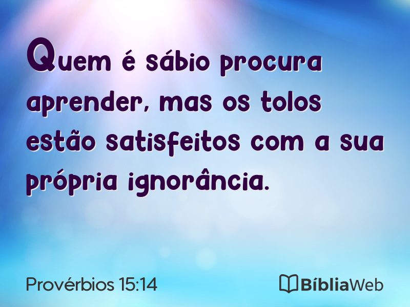 Provérbios 15:14 em imagem para compartilhar