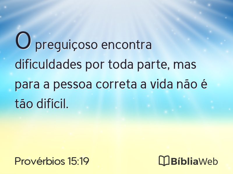 Provérbios 15:19 em imagem para compartilhar