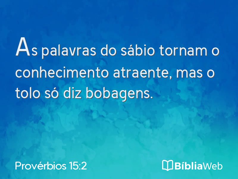 Provérbios 15:2 em imagem para compartilhar