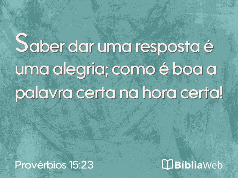 Provérbios 15:23 em imagem para compartilhar