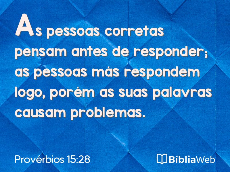 Provérbios 15:28 em imagem para compartilhar