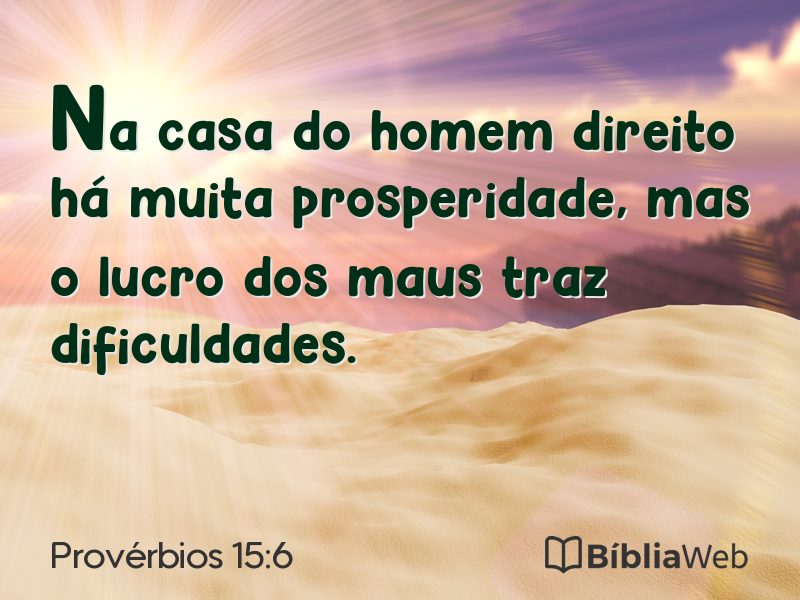 Provérbios 15:6 em imagem para compartilhar