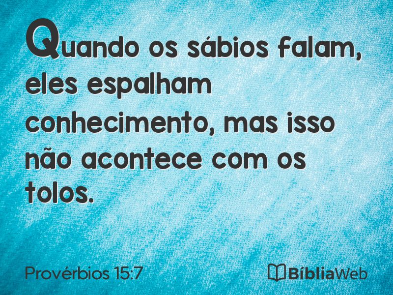 Provérbios 15:7 em imagem para compartilhar