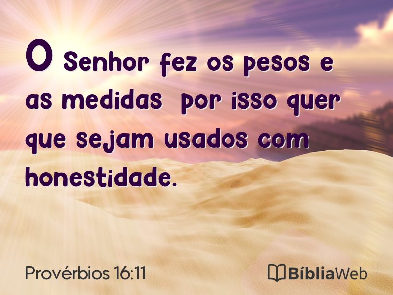 Provérbios 16:11 em imagem para compartilhar