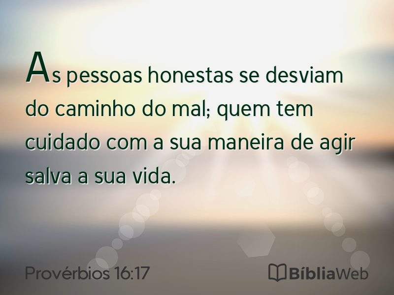 Provérbios 16:17 em imagem para compartilhar