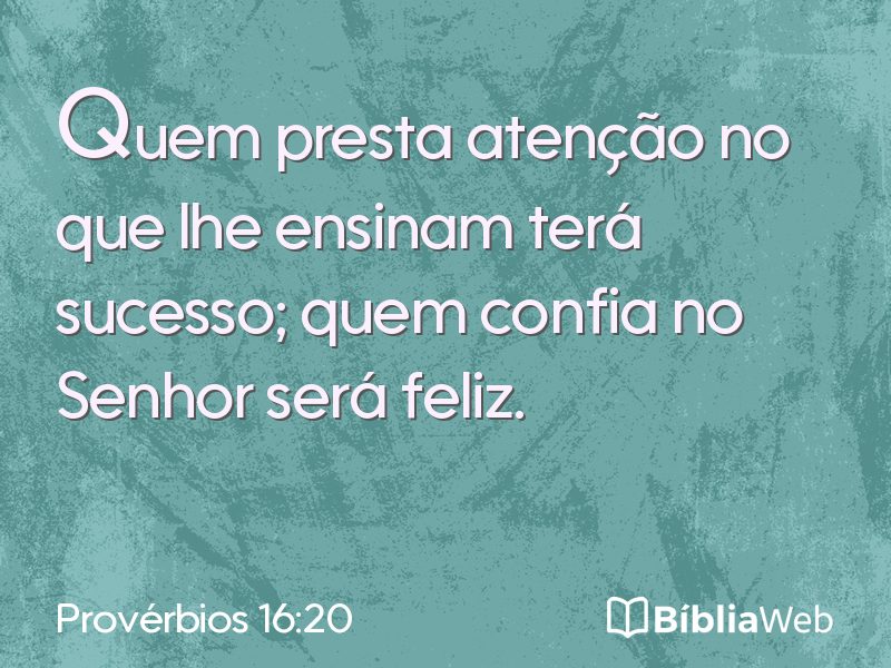 Provérbios 16:20 em imagem para compartilhar