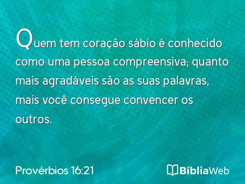 Provérbios 16:21 em imagem para compartilhar