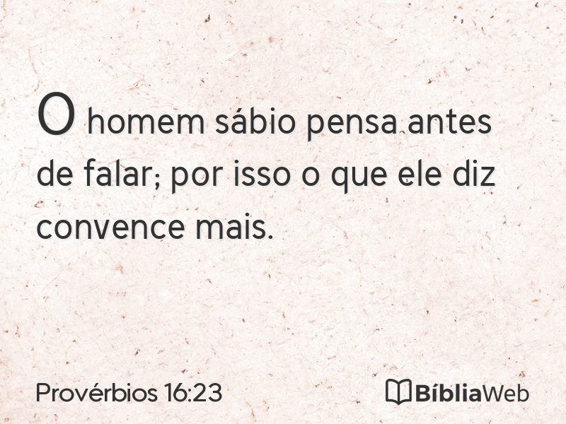 Provérbios 16:23 em imagem para compartilhar