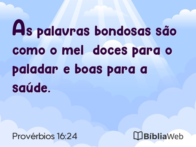 Provérbios 16:24 em imagem para compartilhar