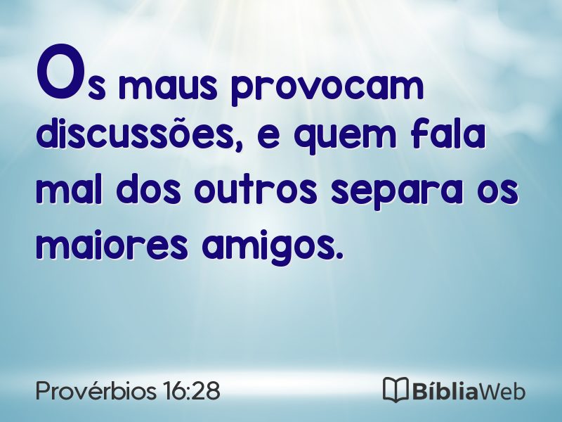 Provérbios 16:28 em imagem para compartilhar
