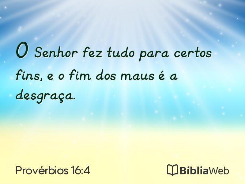 Provérbios 16:4 em imagem para compartilhar