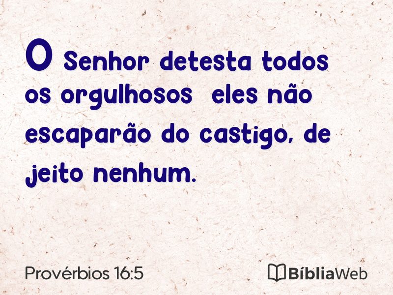 Provérbios 16:5 em imagem para compartilhar