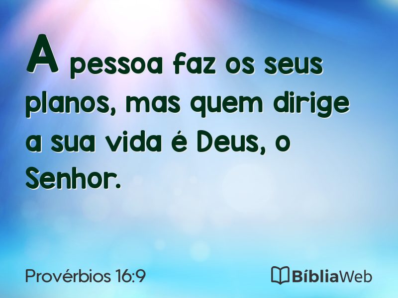 Provérbios 16:9 em imagem para compartilhar