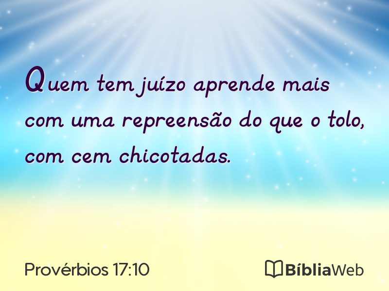 Provérbios 17:10 em imagem para compartilhar