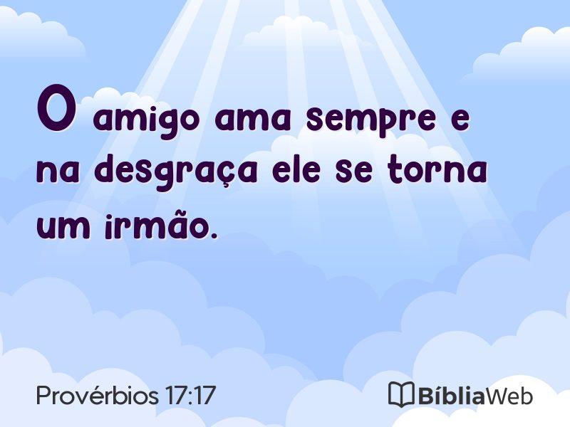 Provérbios 17:17 em imagem para compartilhar