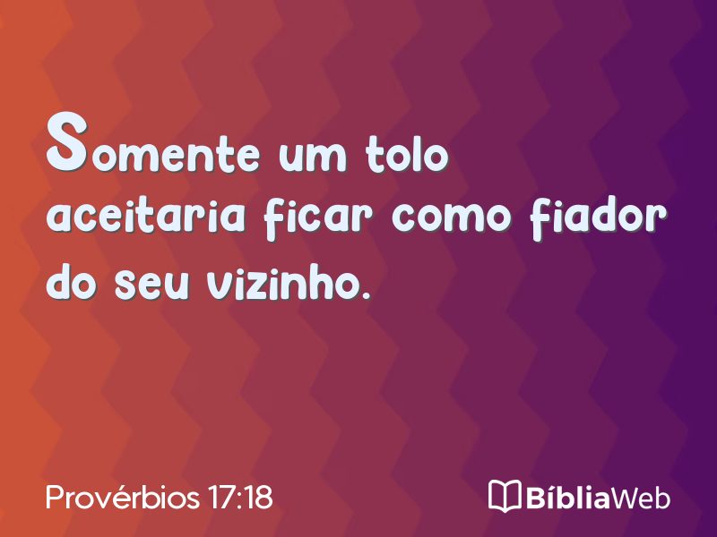 Provérbios 17:18 em imagem para compartilhar
