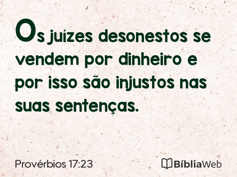 Provérbios 17:23 em imagem para compartilhar