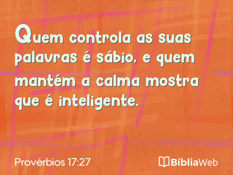 Provérbios 17:27 em imagem para compartilhar