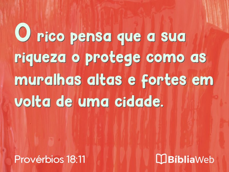 Provérbios 18:11 em imagem para compartilhar