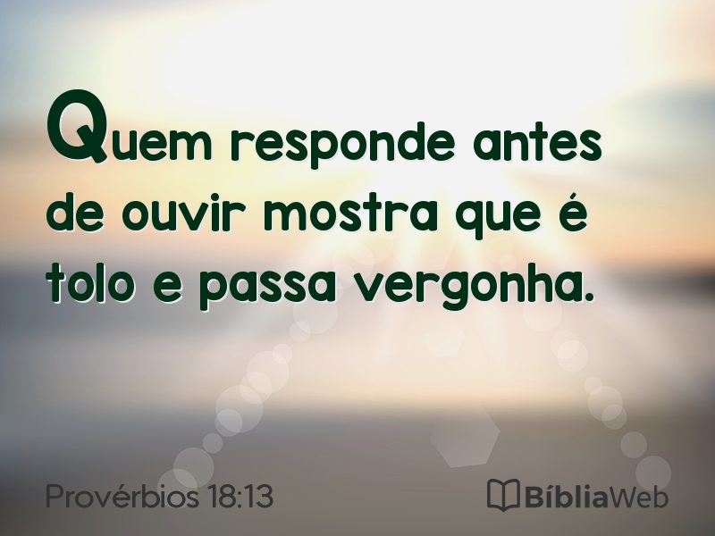 Provérbios 18:13 em imagem para compartilhar