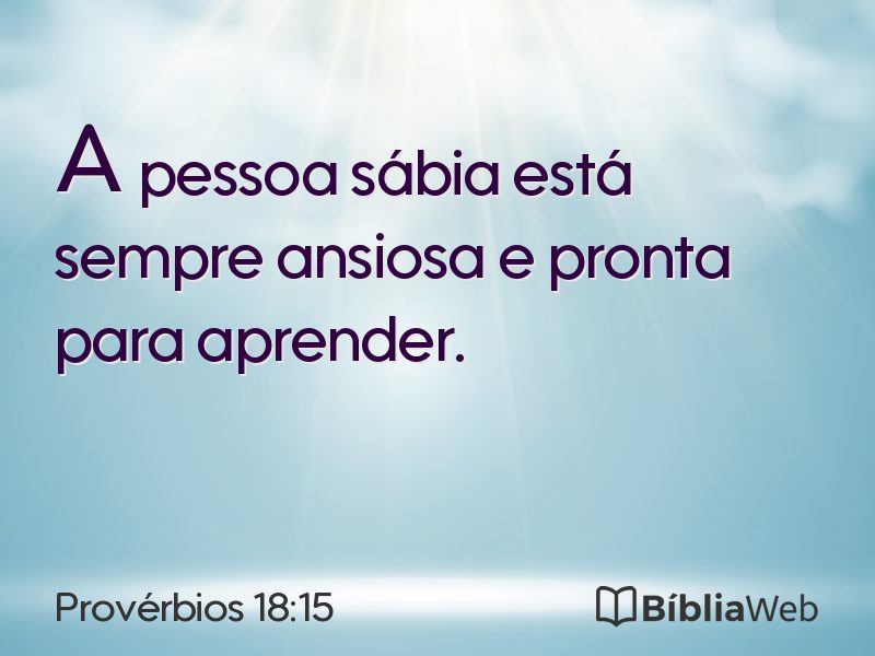 Provérbios 18:15 em imagem para compartilhar