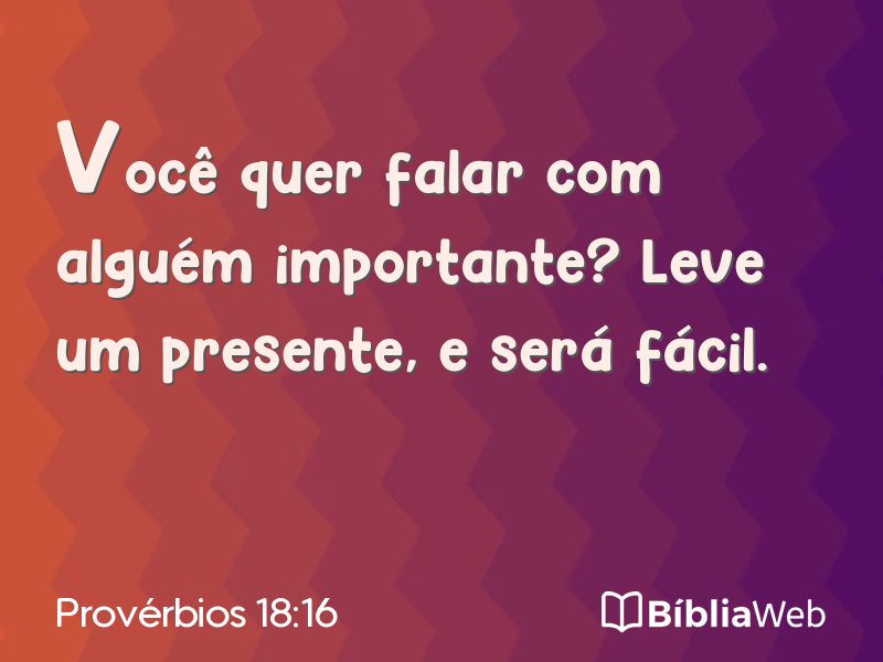 Provérbios 18:16 em imagem para compartilhar