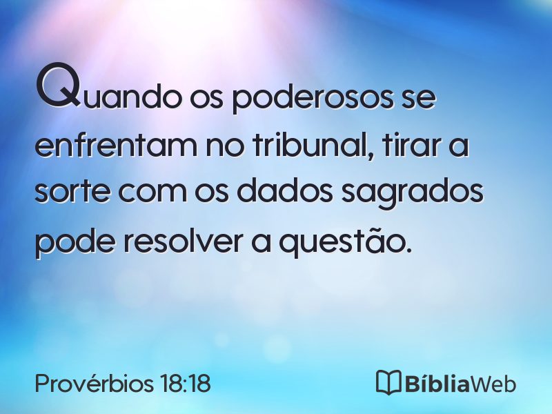 Provérbios 18:18 em imagem para compartilhar