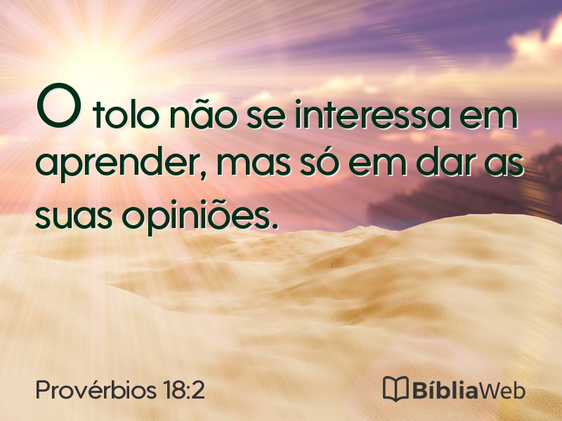Provérbios 18:2 em imagem para compartilhar
