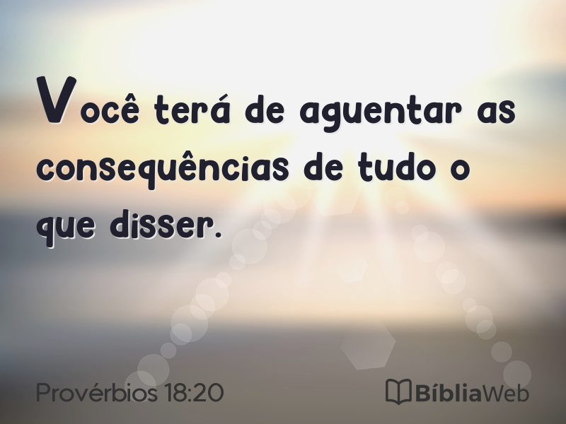Provérbios 18:20 em imagem para compartilhar