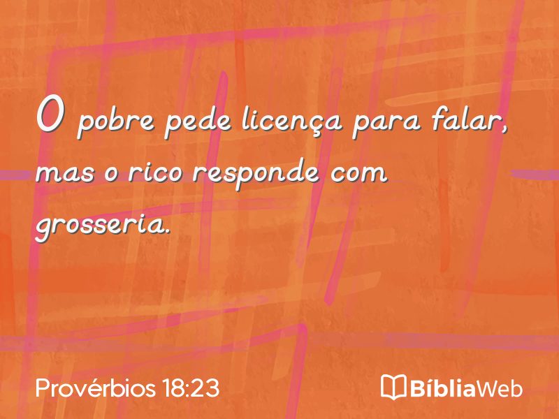 Provérbios 18:23 em imagem para compartilhar